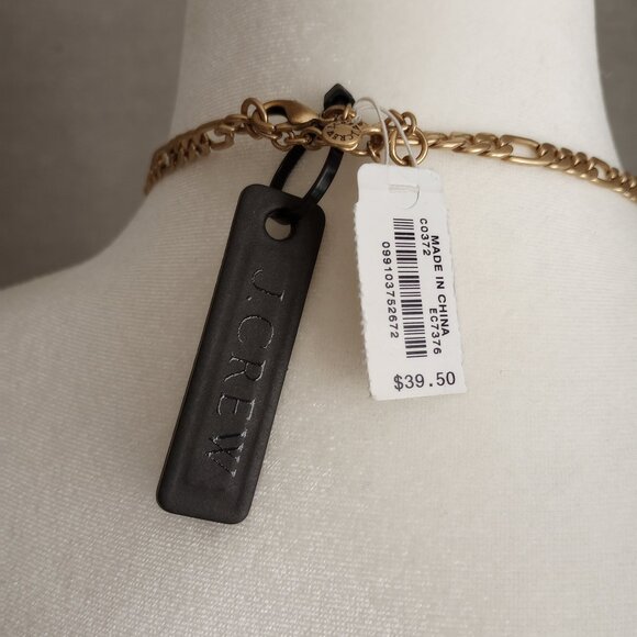 J. Crew Gold Flower Bud and Chain Tassel Necklace, NWT - Picture 6 of 6